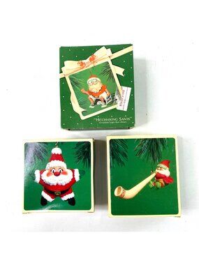 Hallmark Keepsake Ornaments Lot of 3 Santa and Elf 1983 & 1984
